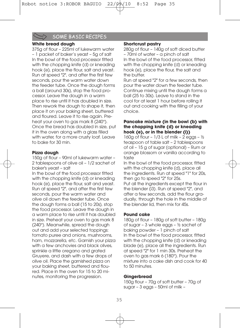 Moulinex MASTERCHEF 5000 FP518G User Manual | Page 35 / 96