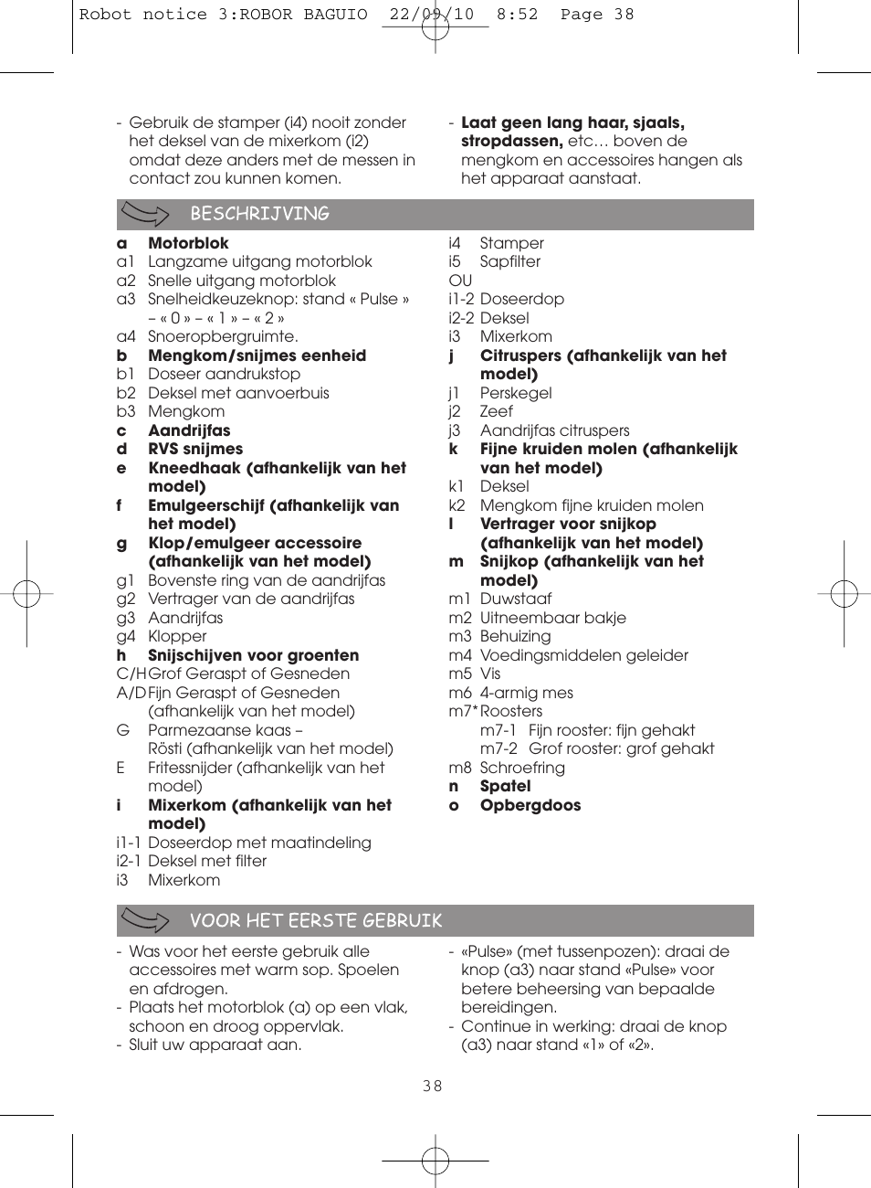 Moulinex MASTERCHEF 5000 FP518G User Manual | Page 38 / 96