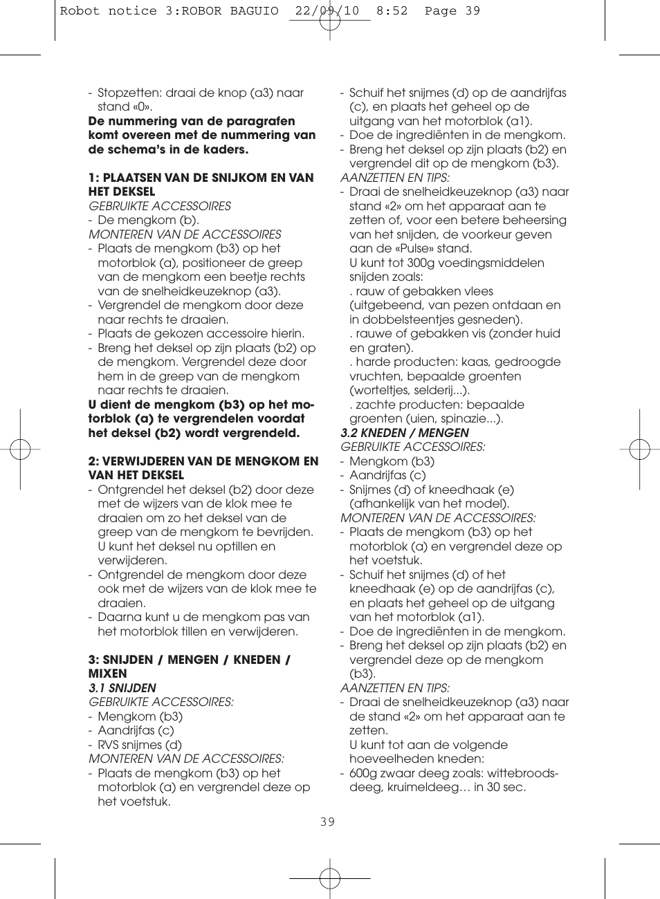 Moulinex MASTERCHEF 5000 FP518G User Manual | Page 39 / 96