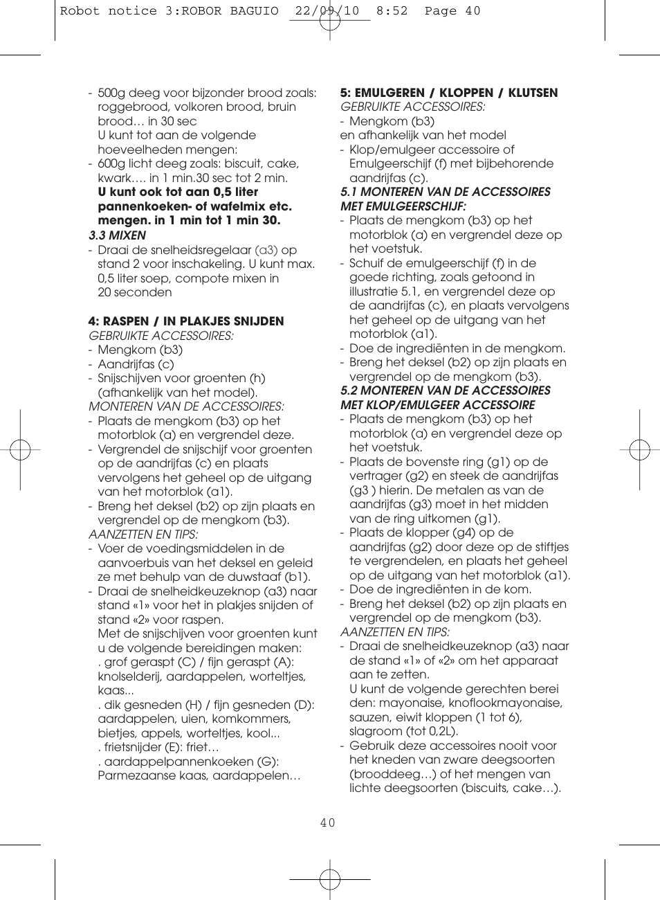 Moulinex MASTERCHEF 5000 FP518G User Manual | Page 40 / 96