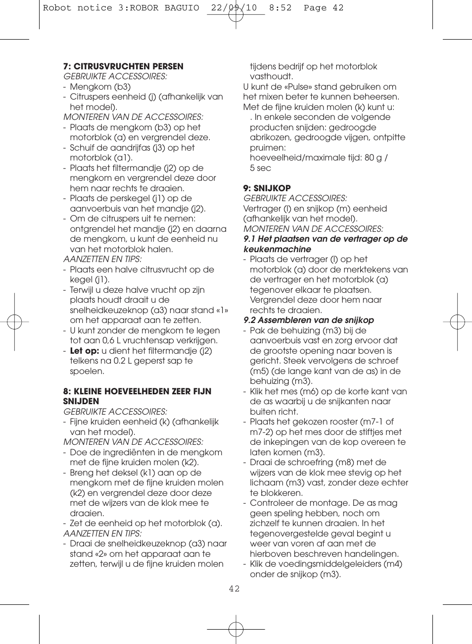 Moulinex MASTERCHEF 5000 FP518G User Manual | Page 42 / 96
