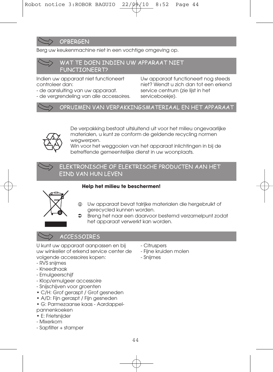 Moulinex MASTERCHEF 5000 FP518G User Manual | Page 44 / 96
