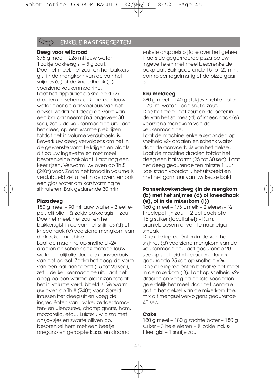 Moulinex MASTERCHEF 5000 FP518G User Manual | Page 45 / 96