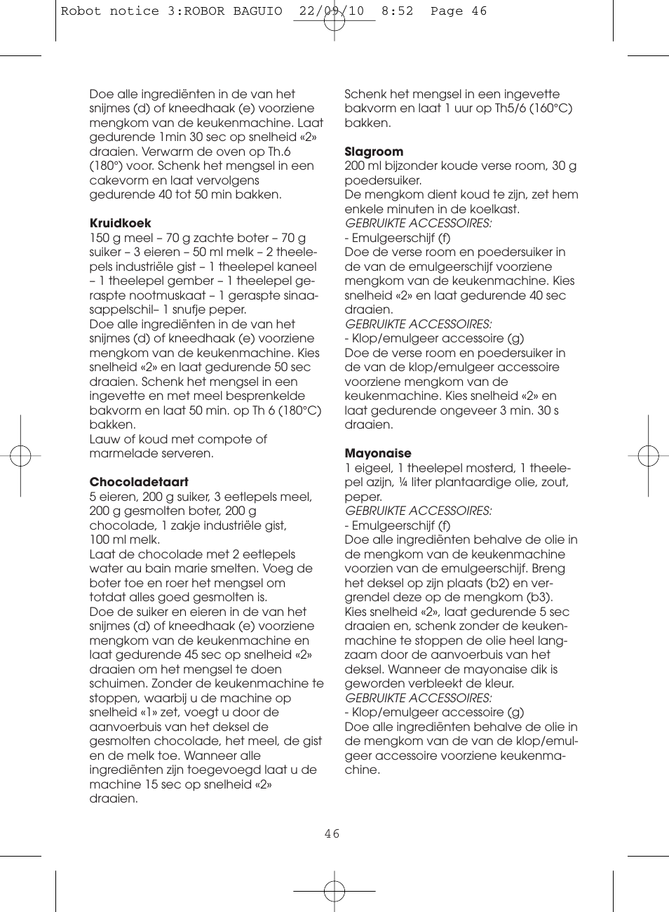 Moulinex MASTERCHEF 5000 FP518G User Manual | Page 46 / 96