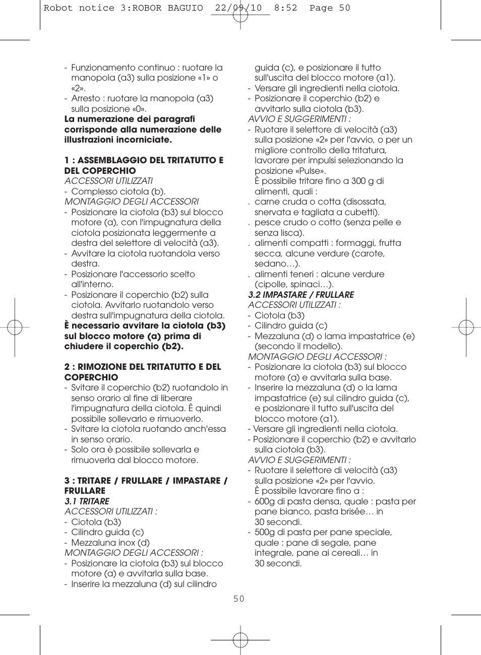 Moulinex MASTERCHEF 5000 FP518G User Manual | Page 50 / 96