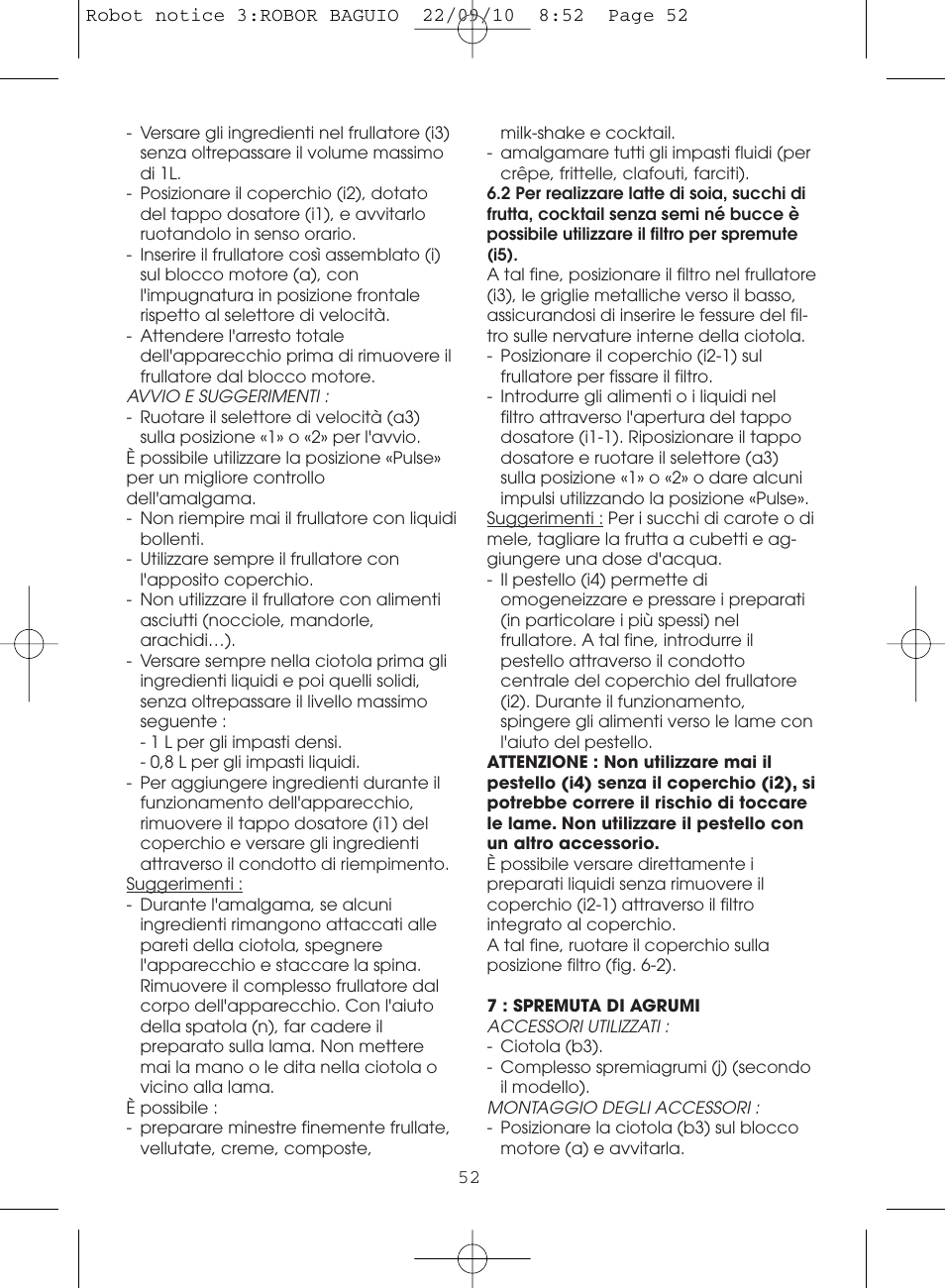 Moulinex MASTERCHEF 5000 FP518G User Manual | Page 52 / 96