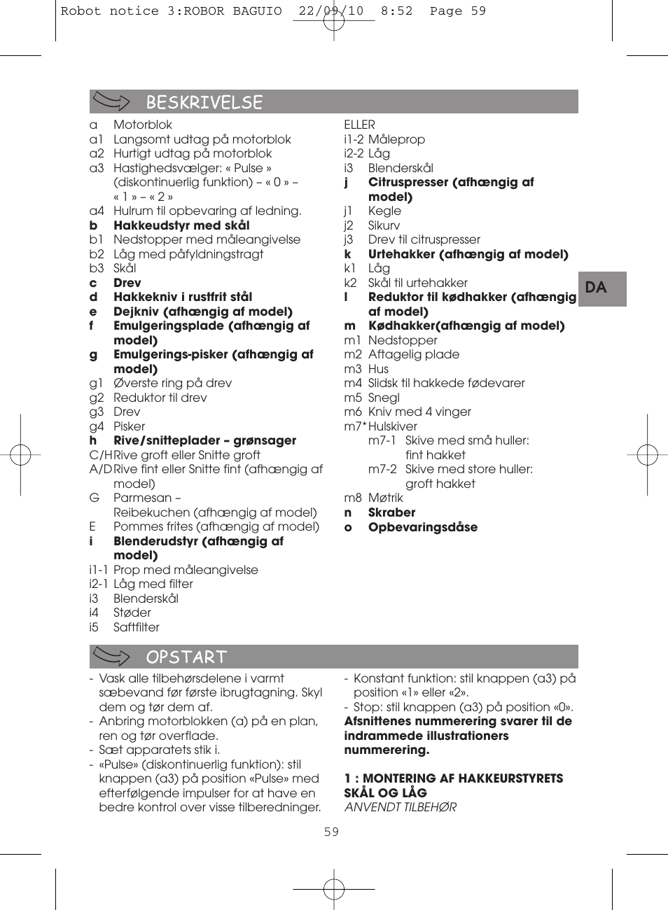 Moulinex MASTERCHEF 5000 FP518G User Manual | Page 59 / 96