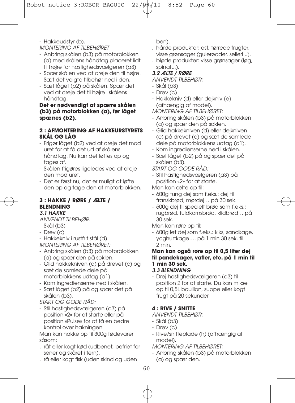 Moulinex MASTERCHEF 5000 FP518G User Manual | Page 60 / 96