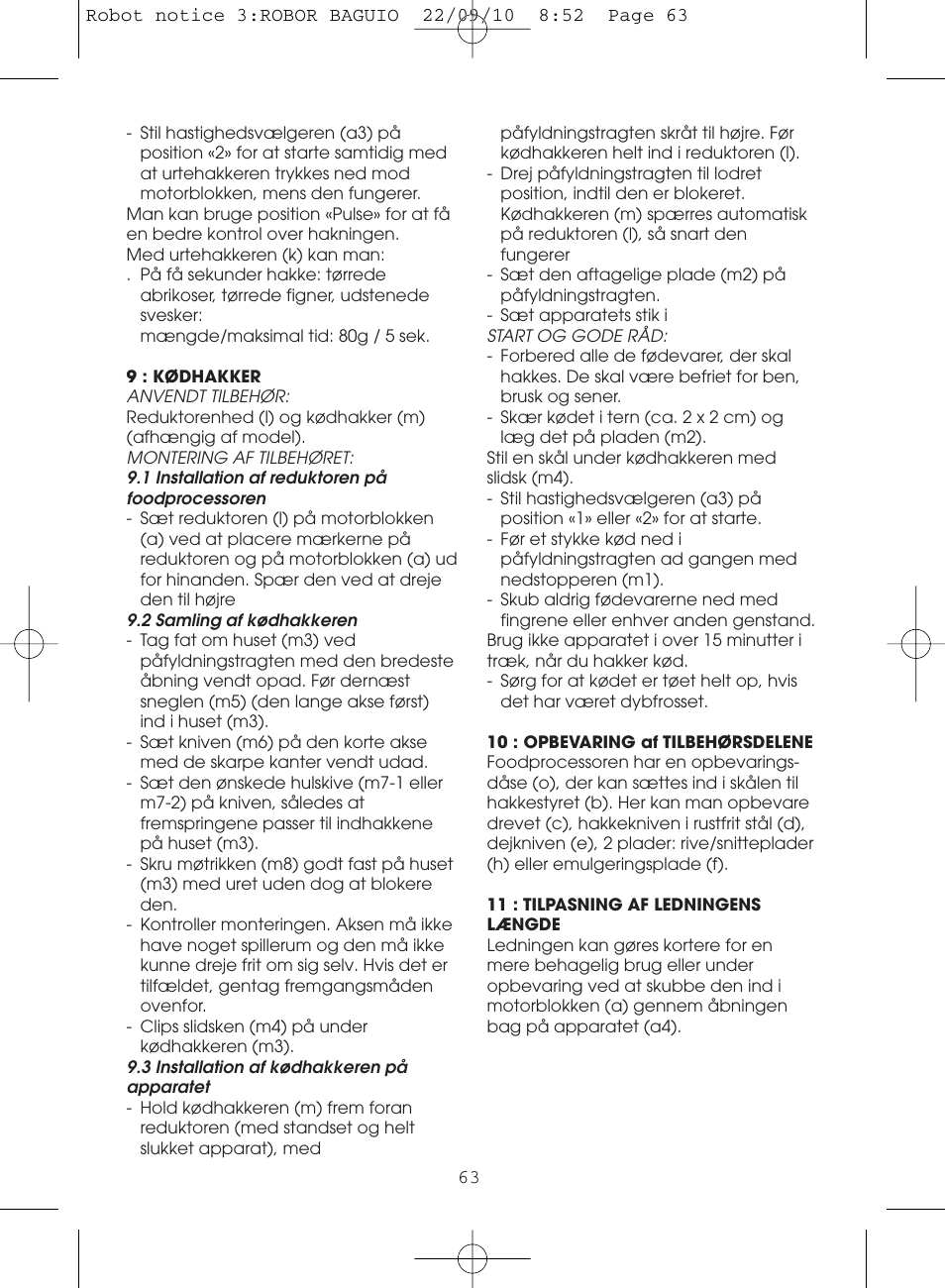 Moulinex MASTERCHEF 5000 FP518G User Manual | Page 63 / 96
