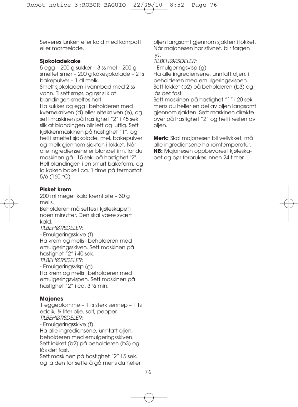 Moulinex MASTERCHEF 5000 FP518G User Manual | Page 76 / 96