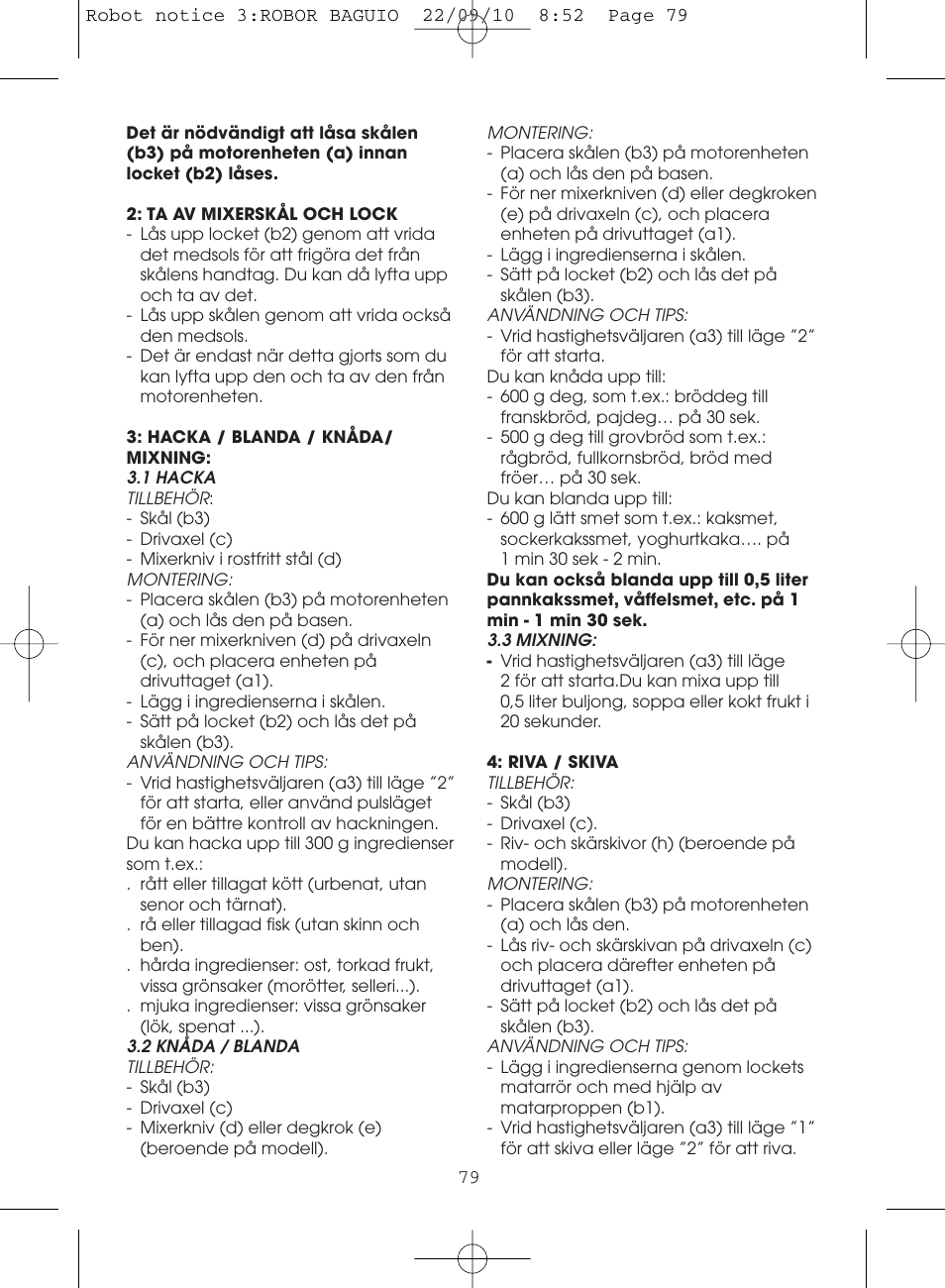 Moulinex MASTERCHEF 5000 FP518G User Manual | Page 79 / 96