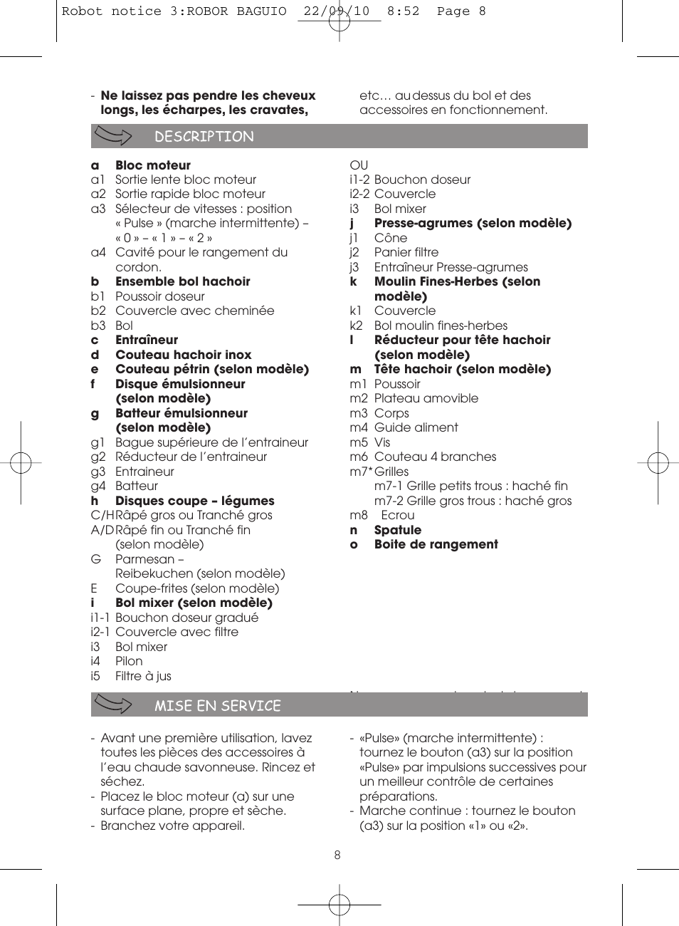 Moulinex MASTERCHEF 5000 FP518G User Manual | Page 8 / 96