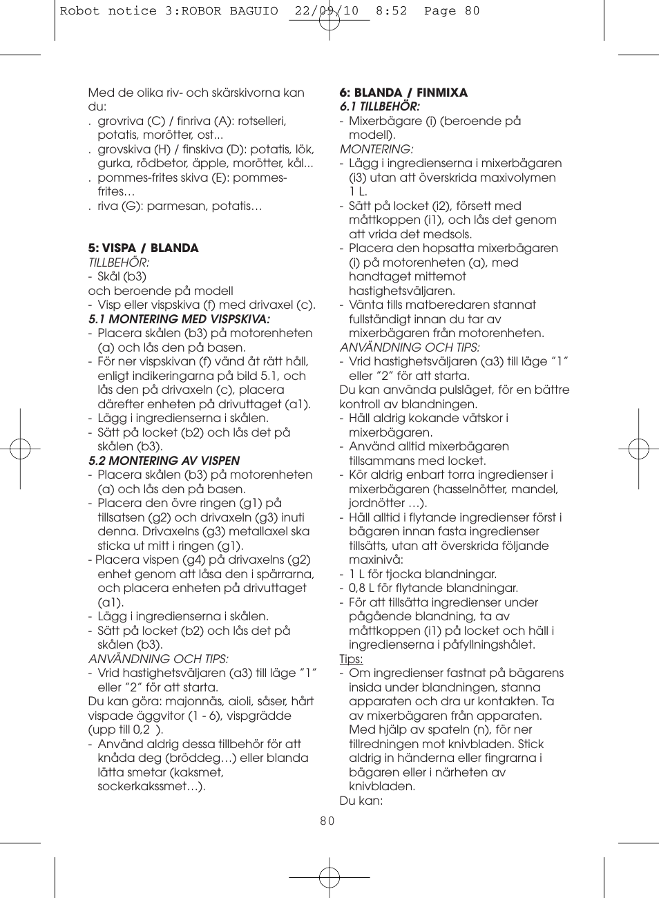 Moulinex MASTERCHEF 5000 FP518G User Manual | Page 80 / 96