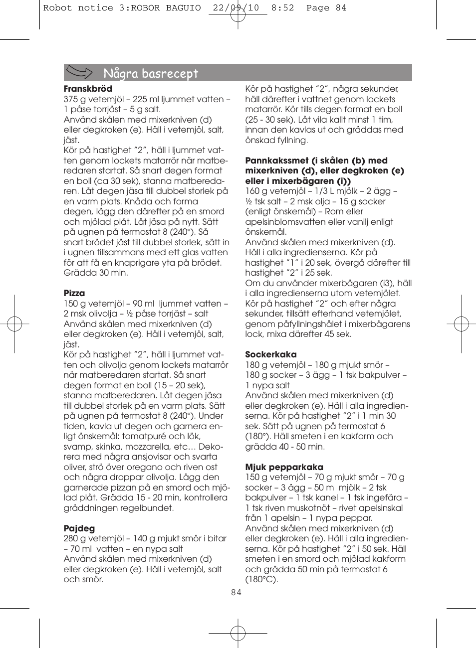 Moulinex MASTERCHEF 5000 FP518G User Manual | Page 84 / 96