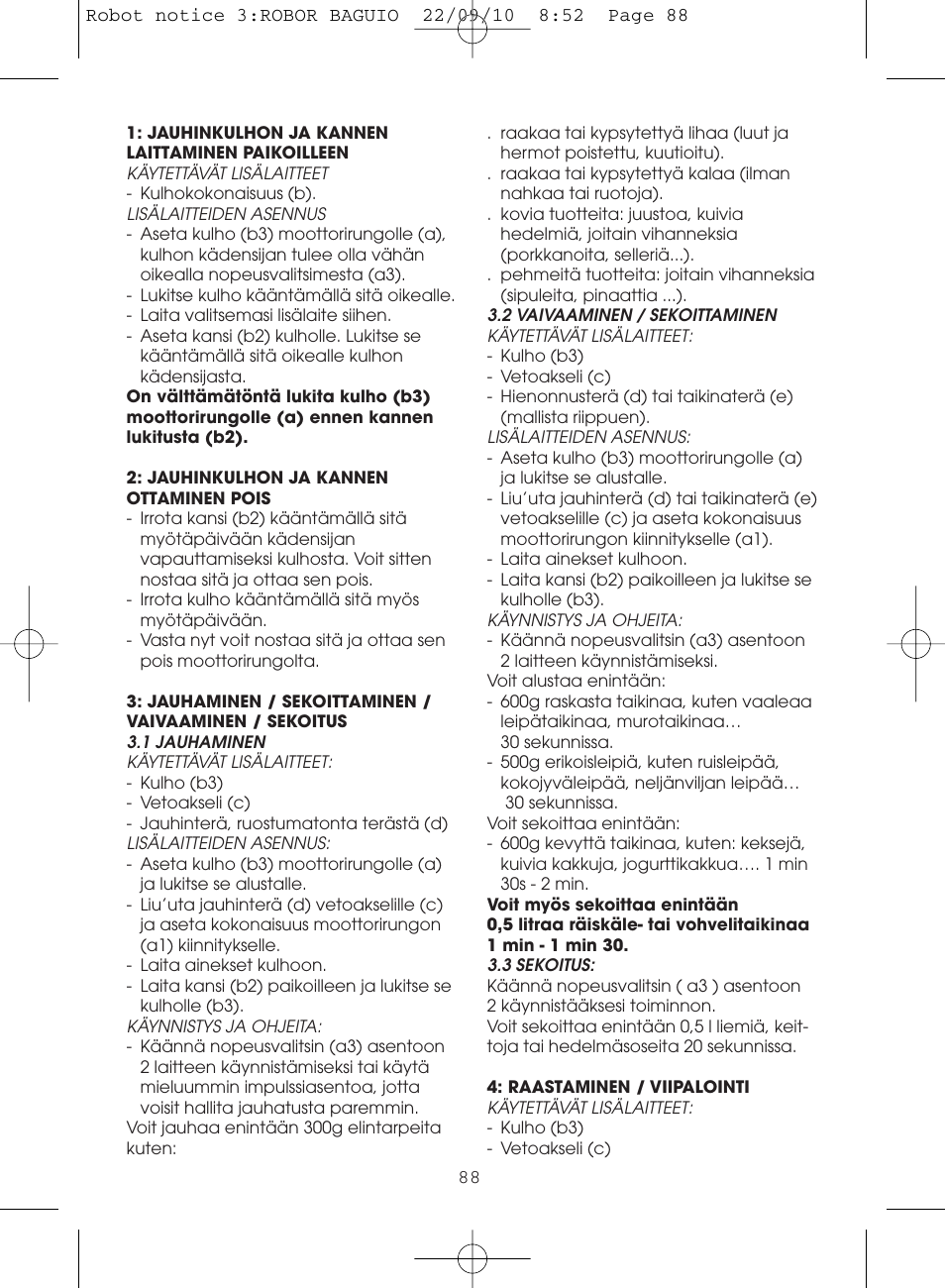 Moulinex MASTERCHEF 5000 FP518G User Manual | Page 88 / 96
