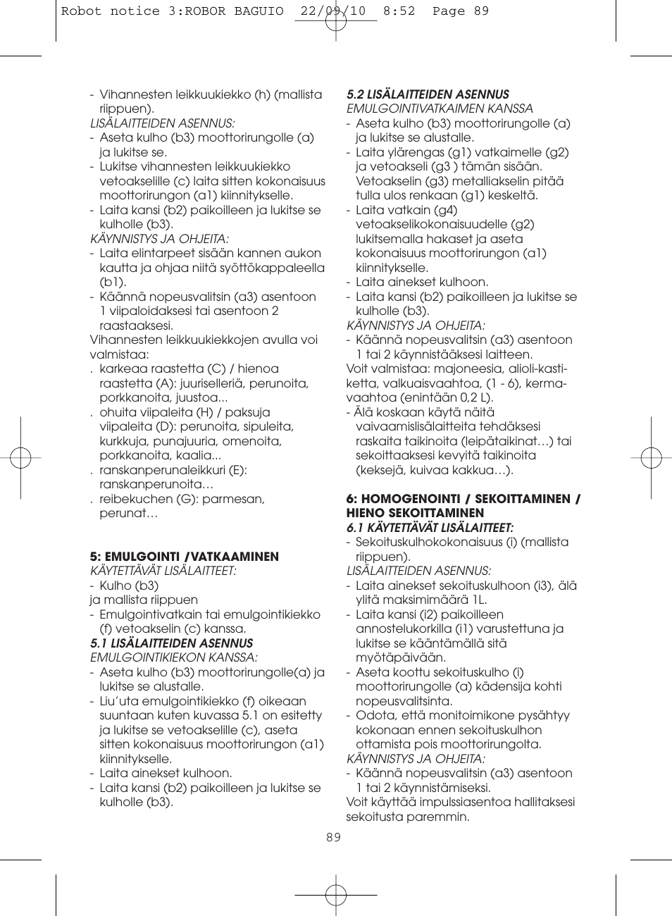 Moulinex MASTERCHEF 5000 FP518G User Manual | Page 89 / 96