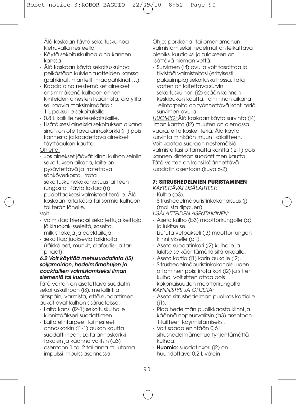 Moulinex MASTERCHEF 5000 FP518G User Manual | Page 90 / 96