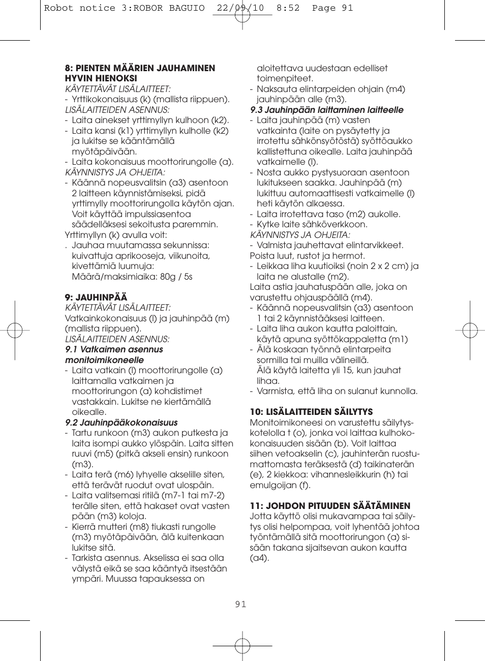 Moulinex MASTERCHEF 5000 FP518G User Manual | Page 91 / 96