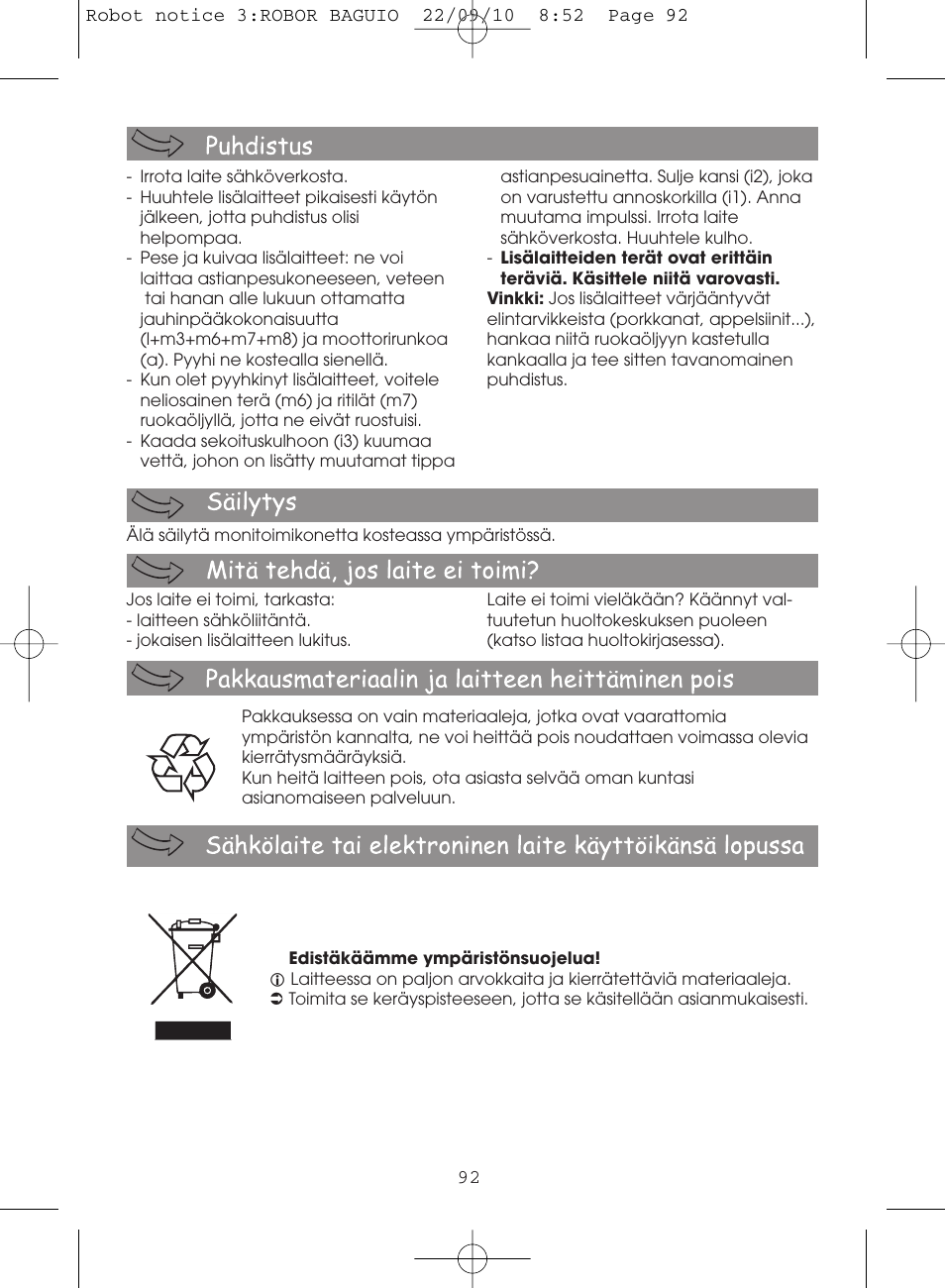 Moulinex MASTERCHEF 5000 FP518G User Manual | Page 92 / 96