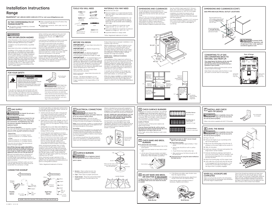 GE JGBS60DEFWW User Manual | 2 pages