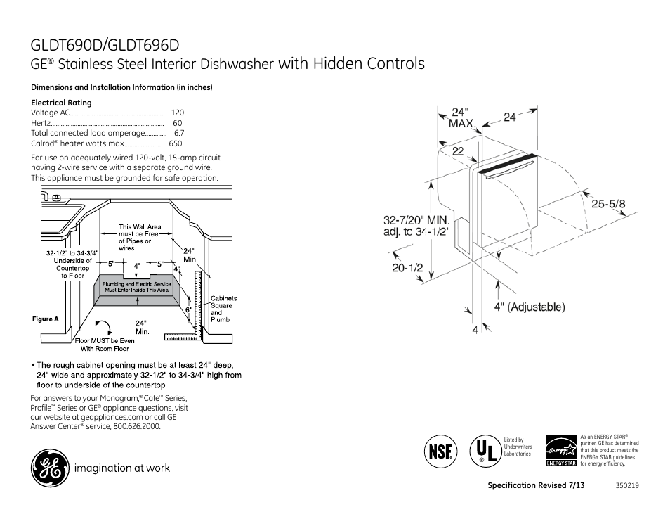 GE GLDT690DWW User Manual | 2 pages