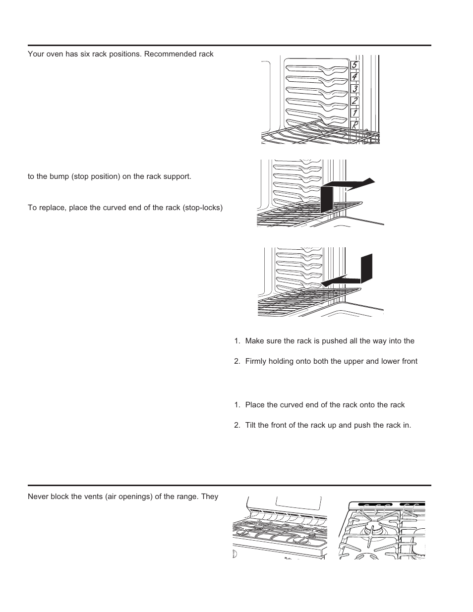 Oven air vents | GE P2B940DEFWW User Manual | Page 17 / 64