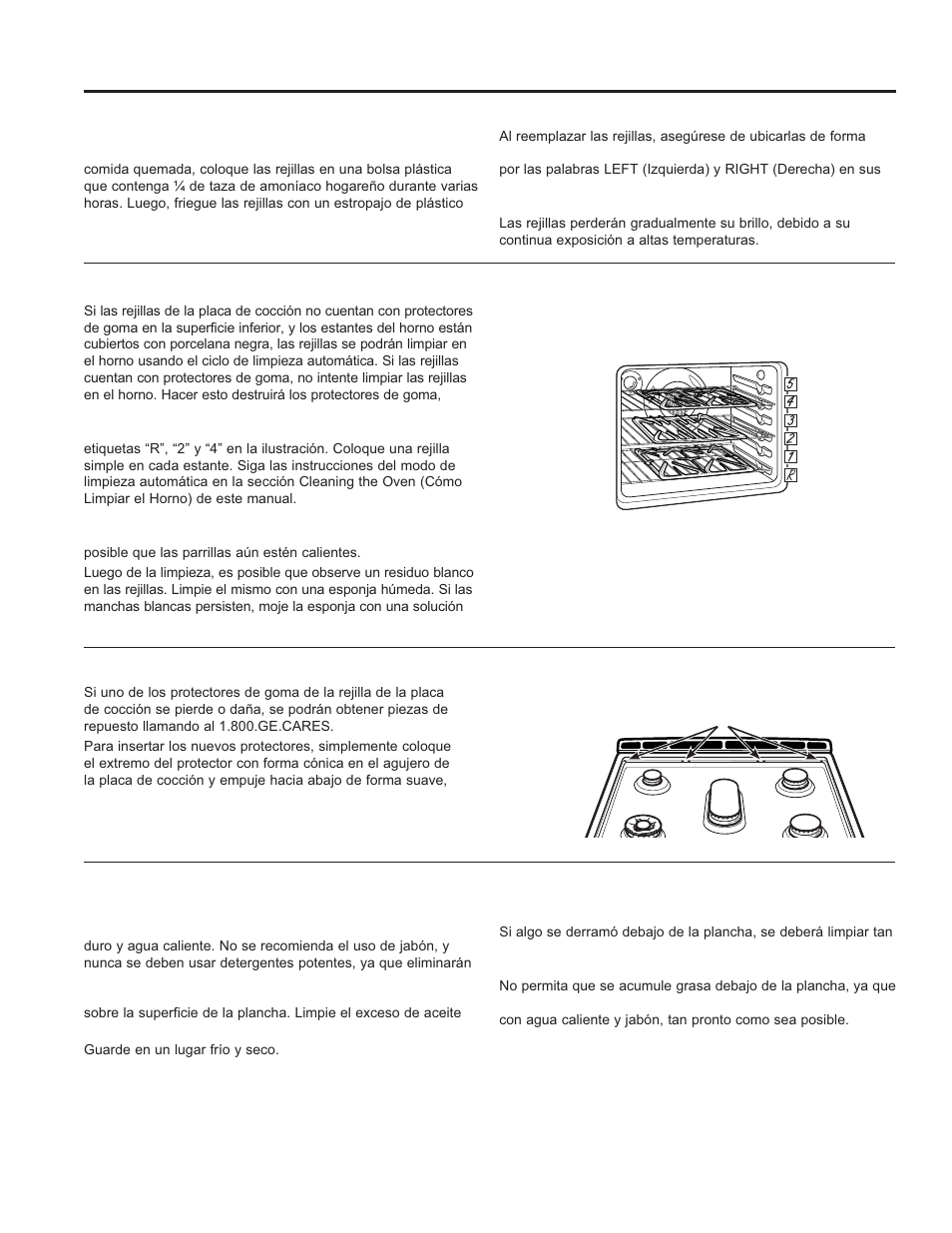 Cuid ado y limpieza, Limpieza de la placa de cocción (continúa), Limpieza de la placa de cocción | GE P2B940DEFWW User Manual | Page 58 / 64