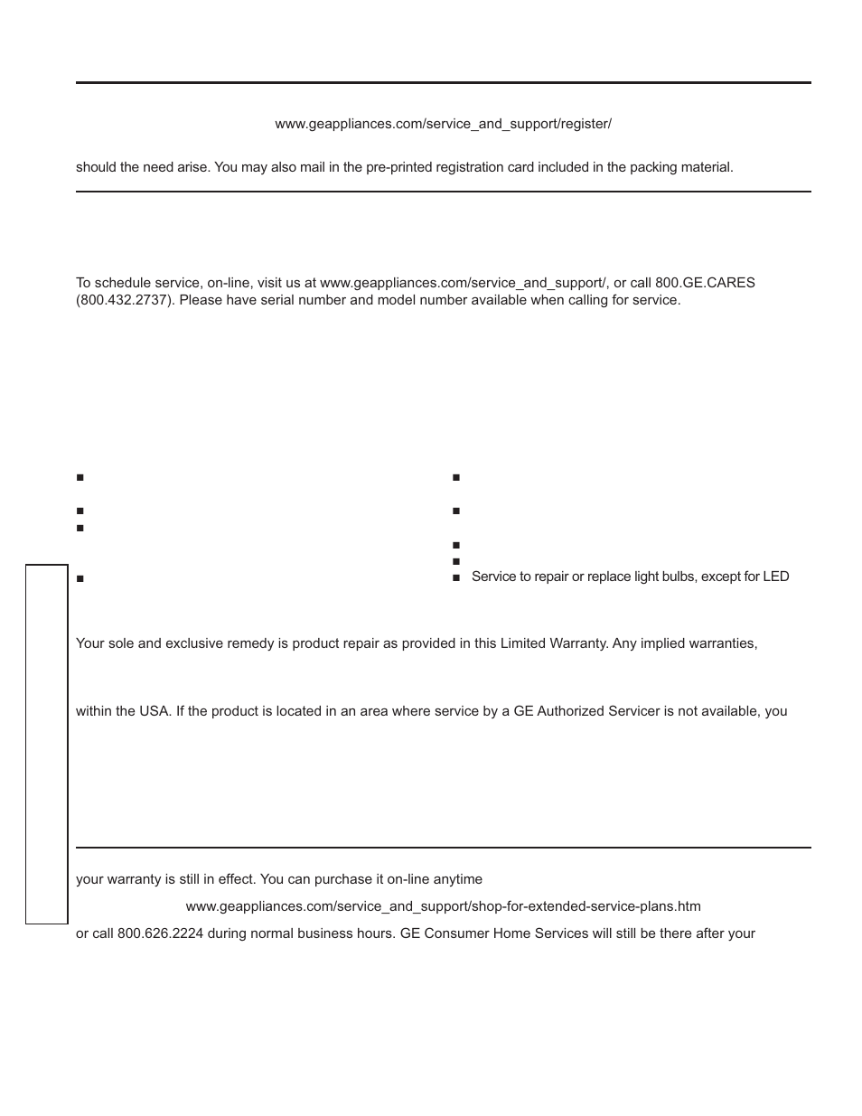 Wa rrant y, Ge gas range warranty | GE P2B940DEFWW User Manual | Page 8 / 64