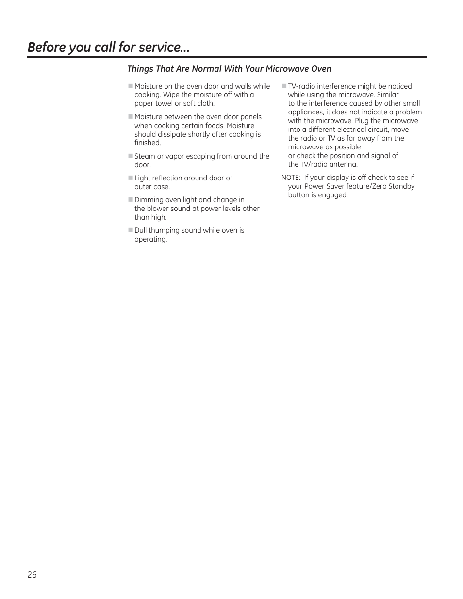Before you call for service | GE JVM7195RFSS User Manual | Page 26 / 60