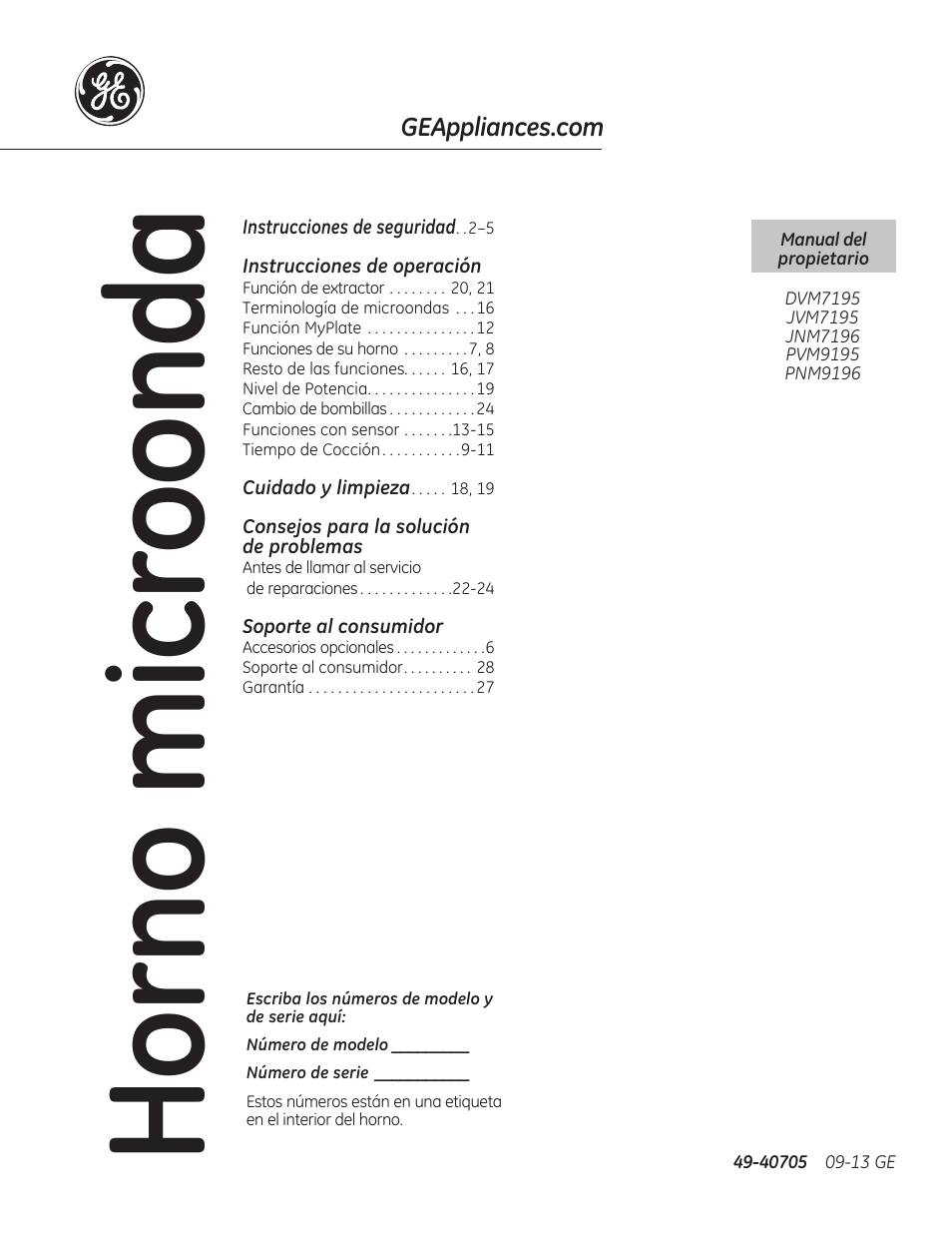 Horno microonda | GE JVM7195RFSS User Manual | Page 33 / 60