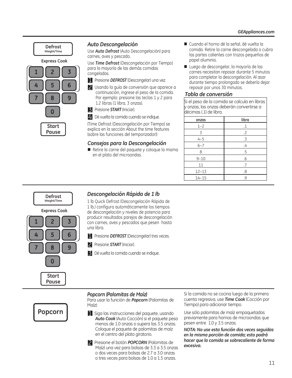 Popcorn | GE JVM7195RFSS User Manual | Page 43 / 60