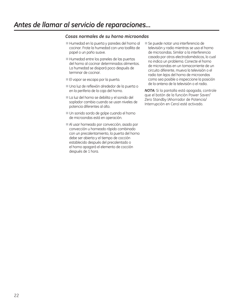 Antes de llamar al servicio de reparaciones | GE JVM7195RFSS User Manual | Page 54 / 60