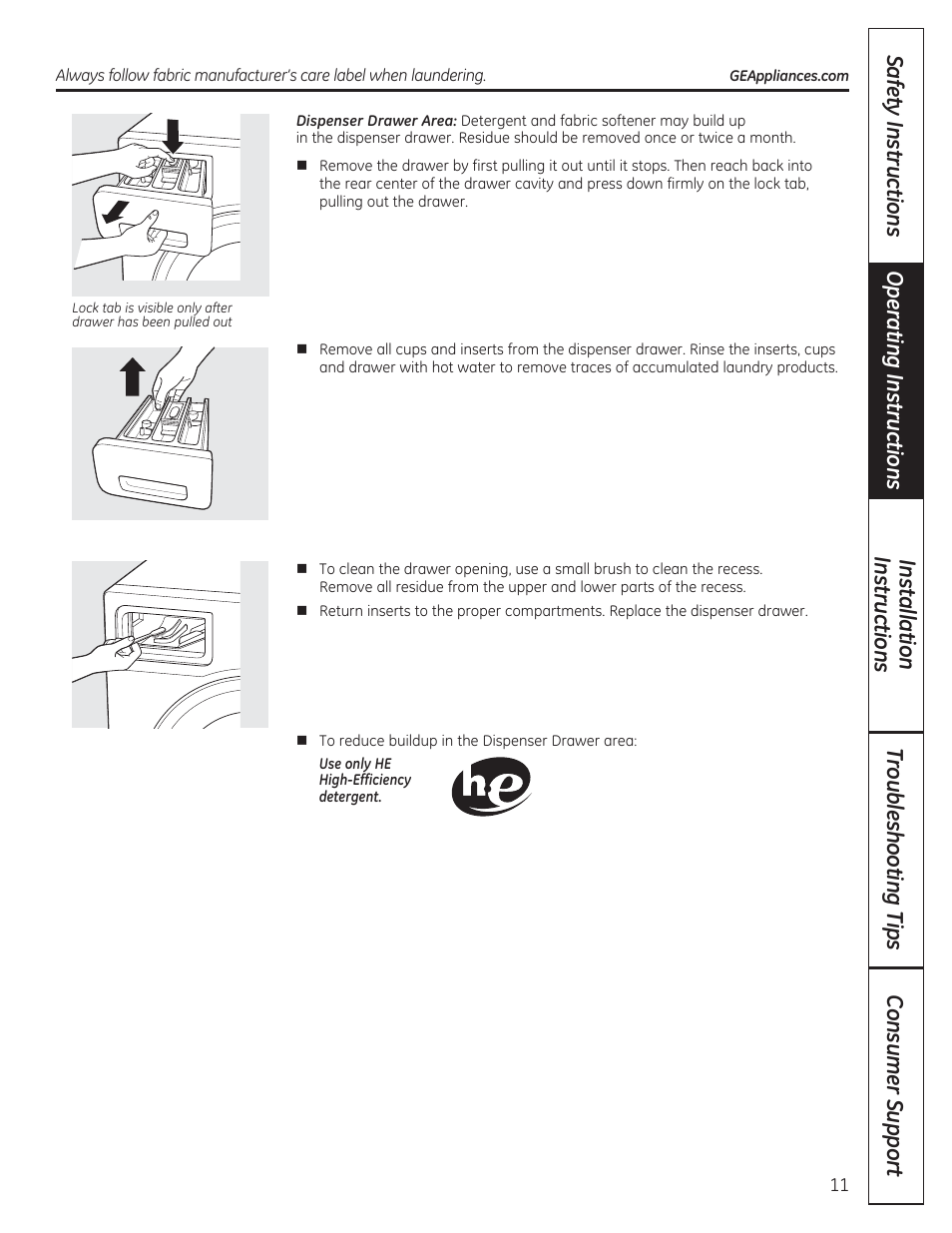 GE WCVH4800KWW User Manual | Page 11 / 76