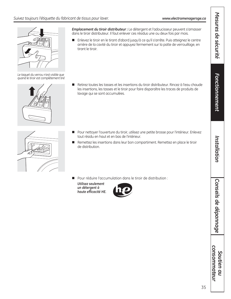 GE WCVH4800KWW User Manual | Page 35 / 76