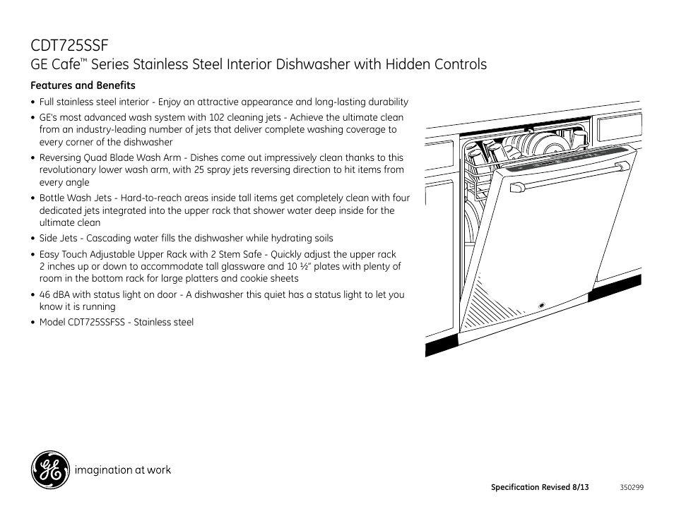 Cdt725ssf, Ge cafe | GE CDT725SSFSS User Manual | Page 2 / 2