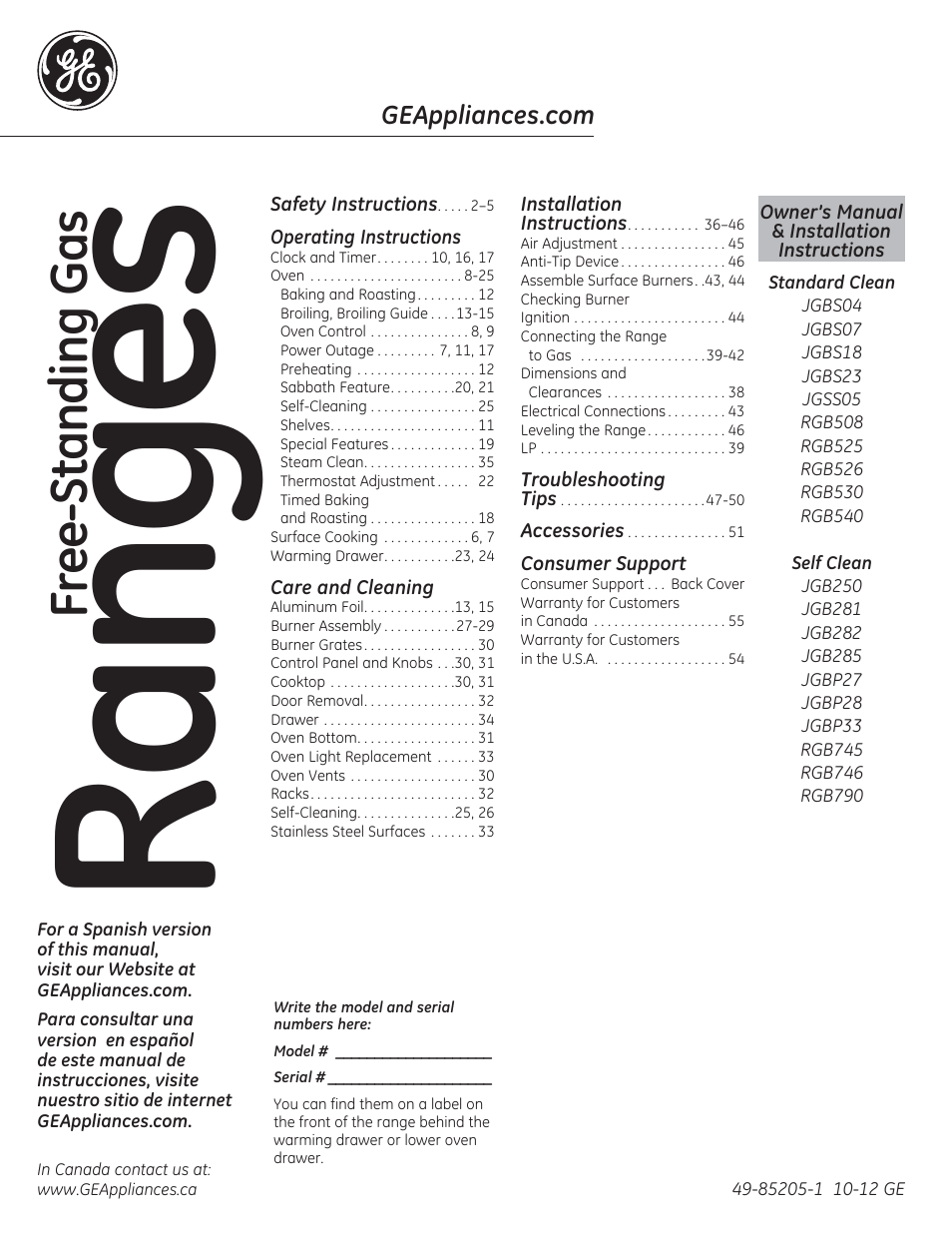 GE JGBP27DEMWW User Manual | 112 pages