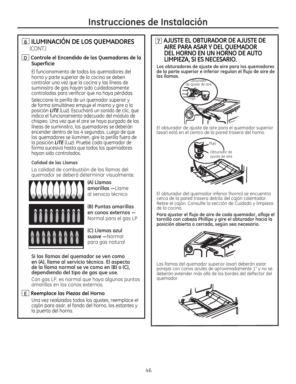 Instrucciones de instalación | GE JGBP27DEMWW User Manual | Page 102 / 112