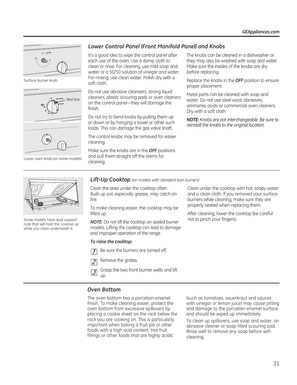 Oven bottom | GE JGBP27DEMWW User Manual | Page 31 / 112