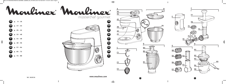 Moulinex MASTERCHEF GOURMET QA402G User Manual | 82 pages