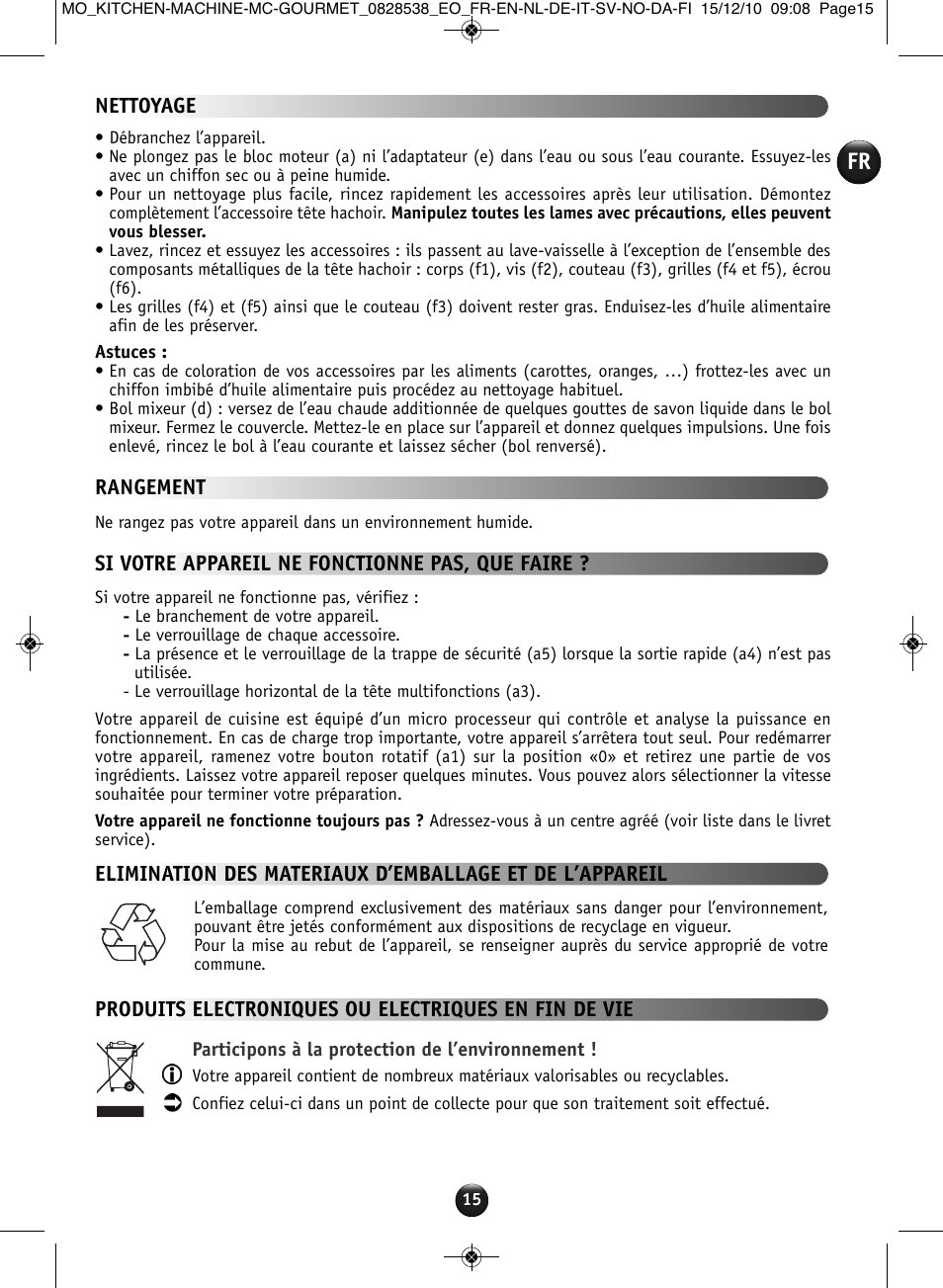 Moulinex MASTERCHEF GOURMET QA402G User Manual | Page 11 / 82