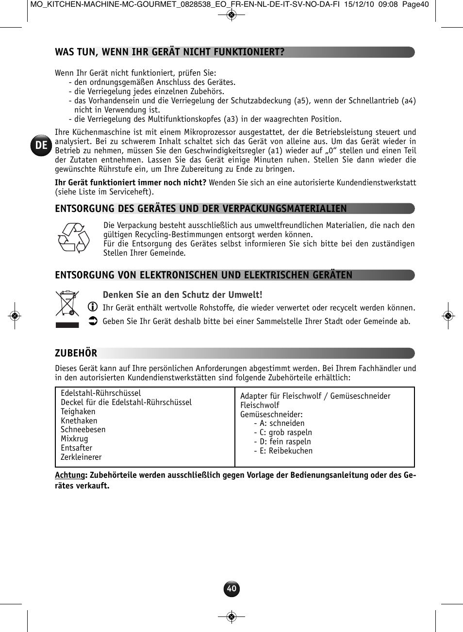 Moulinex MASTERCHEF GOURMET QA402G User Manual | Page 36 / 82