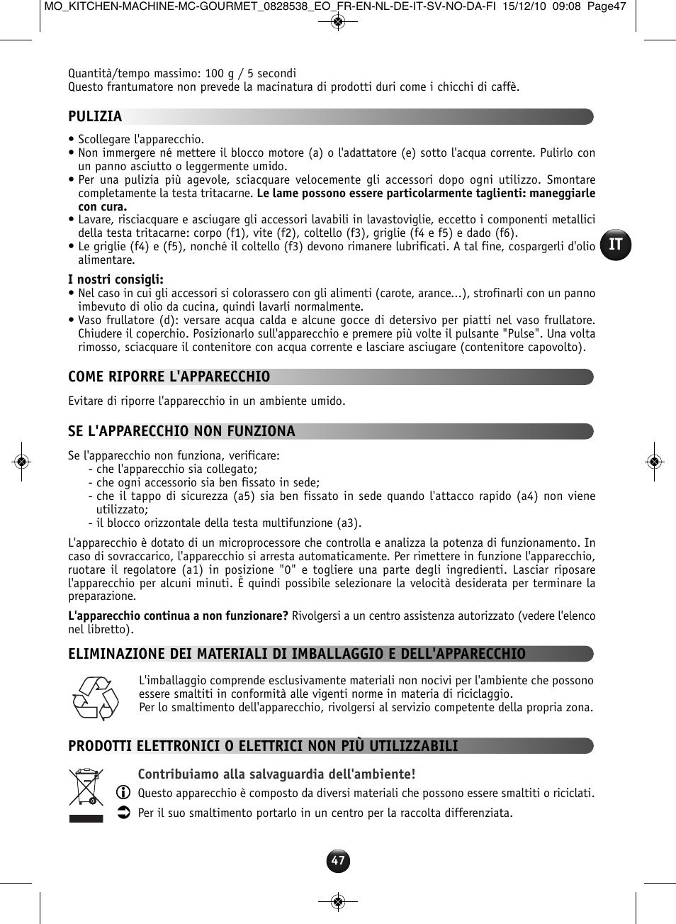 Moulinex MASTERCHEF GOURMET QA402G User Manual | Page 43 / 82