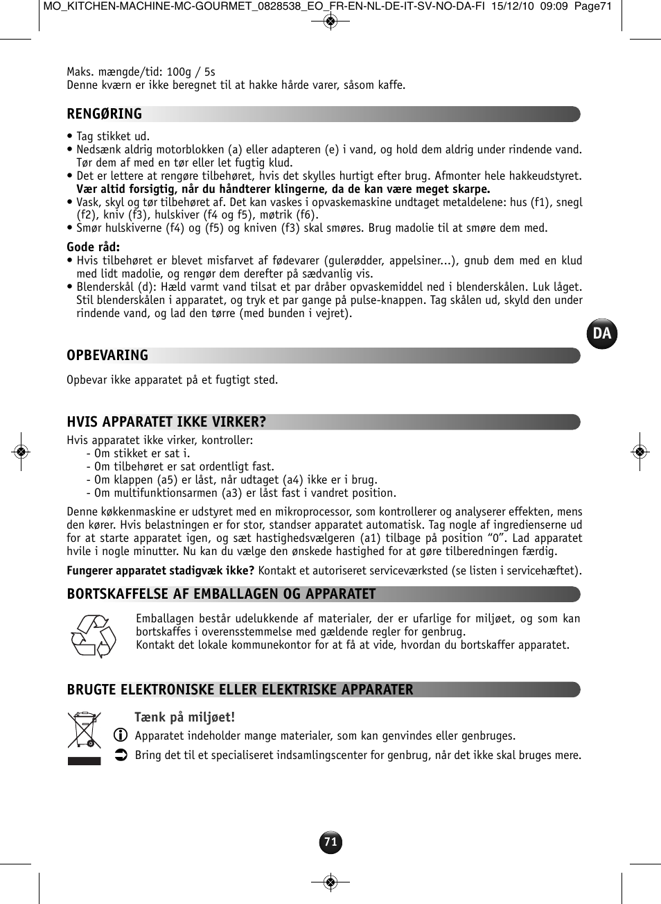 Moulinex MASTERCHEF GOURMET QA402G User Manual | Page 67 / 82