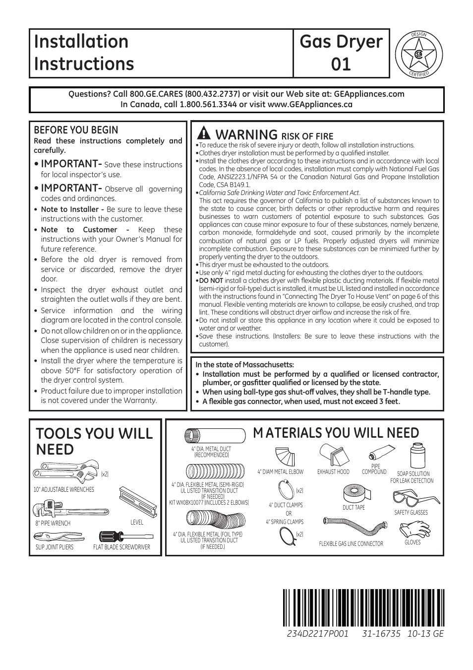 GE GTDN550GDWW User Manual | 12 pages