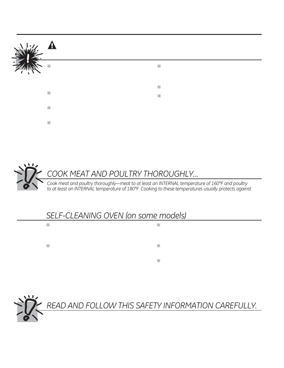Warning, Safety precautions | GE JRP28SKSS User Manual | Page 4 / 24