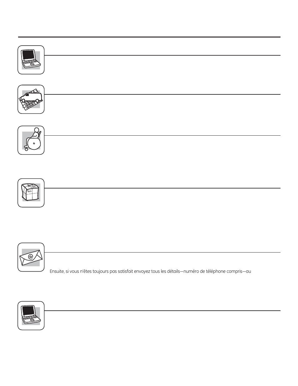 Service de réparations, Studio de conception réaliste, Pièces et accessoires | Contactez-nous, Inscrivez votre appareil électroménager | GE AJCQ08ACF User Manual | Page 38 / 56