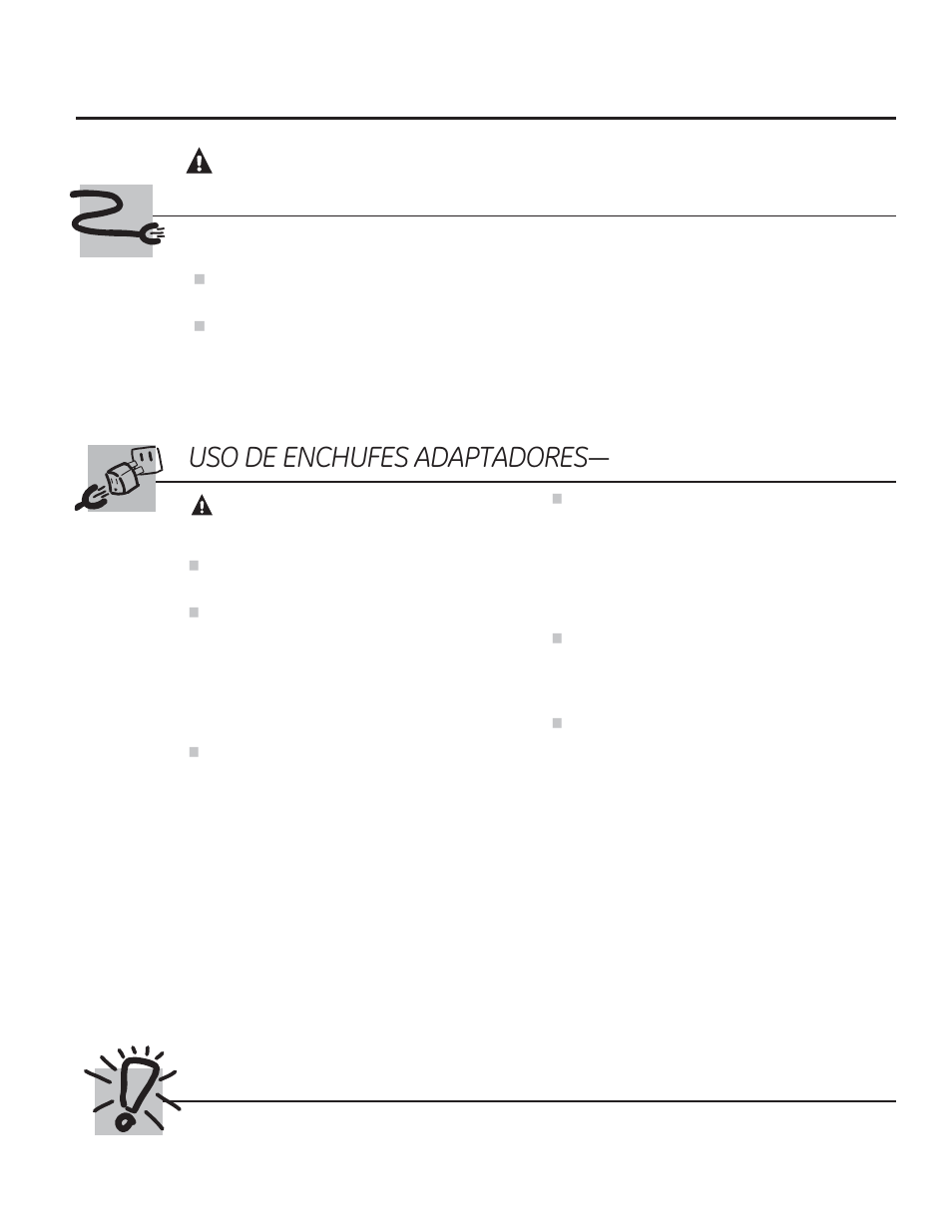 Advertencia, Uso de prolongadores | GE AJCQ08ACF User Manual | Page 41 / 56
