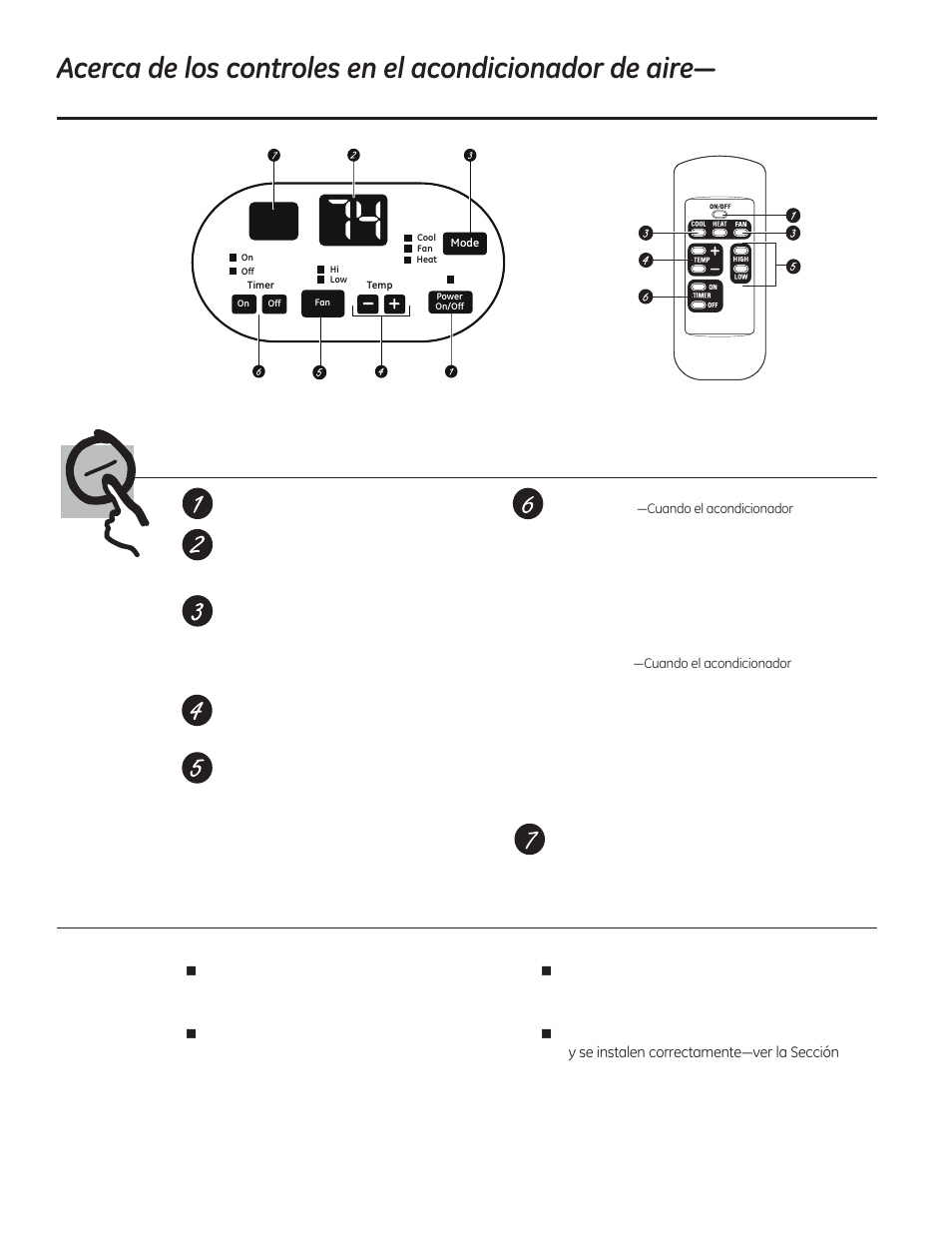 Controles, Control remoto | GE AJCQ08ACF User Manual | Page 44 / 56