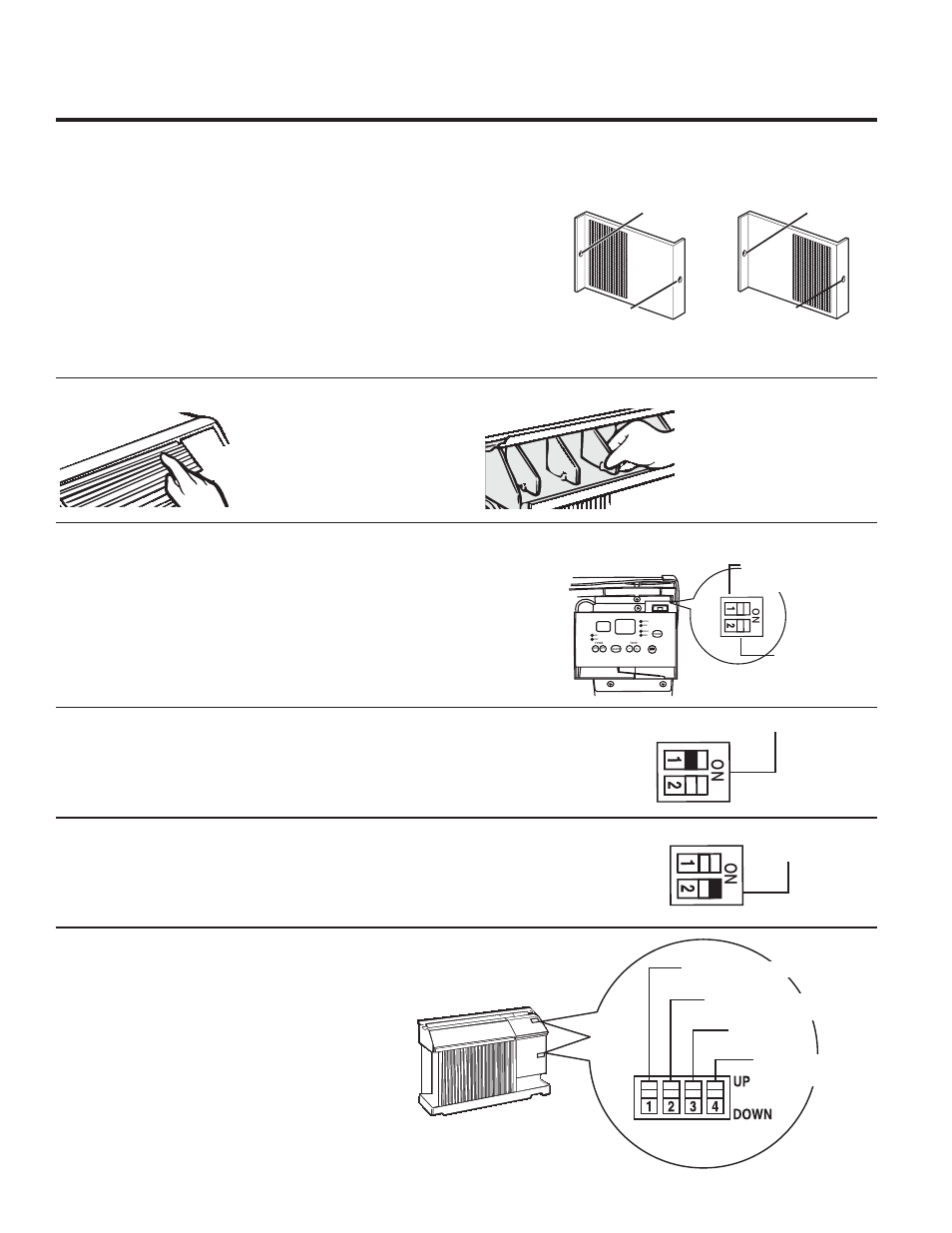 Sobre los controles del acondicionador de aire, Control del escape, Dirección del aire | Ciclo del ventilador/continuo - frío | GE AJCQ08ACF User Manual | Page 46 / 56