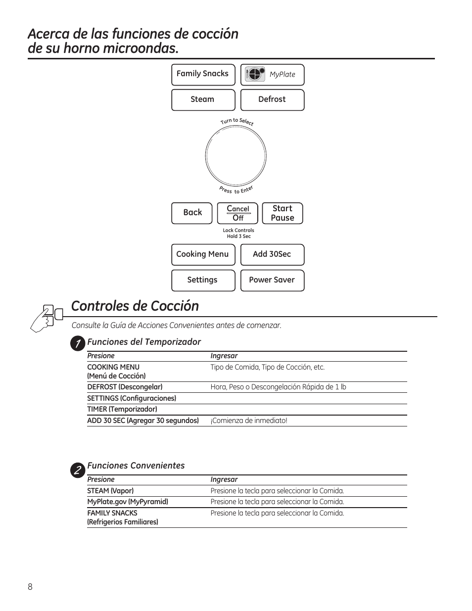 Controles de cocción | GE PVM9215DFBB User Manual | Page 40 / 60